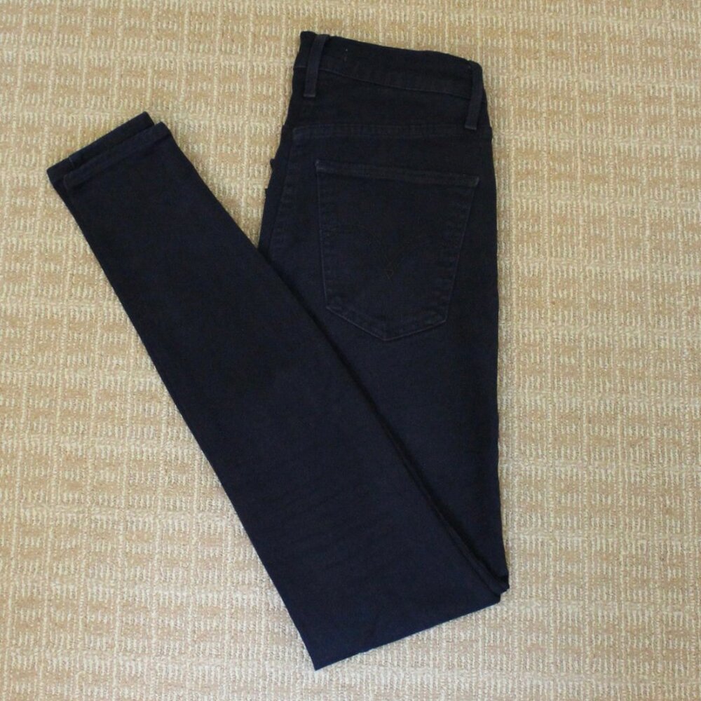 Levi's Mile High Super Skinny Ditressed/Ripped Black Jeans, Good Condition